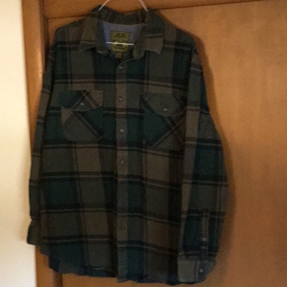 Other - Men’s heavy duty flannel shirt, green and black plaid